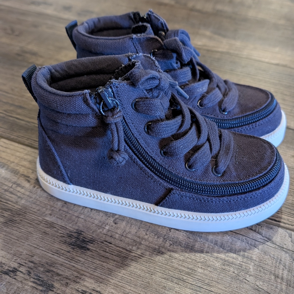 Navy Blue Kids Sneakers with Side Zipper